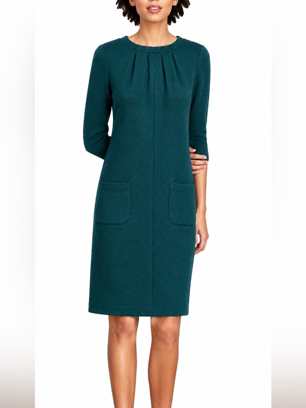 Boden Marisole Jacquard dark green dress, size 6L